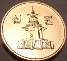 Gem Brilliant Unc South Korea 2011 10 Won~Pagoda at Pul Guk Temple~Free ... - $2.93