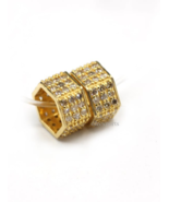 14K Real Solid Gold Hexagon Tire Beads gold Moissanite beads For Jewelry Making - £100.06 GBP - £116.07 GBP