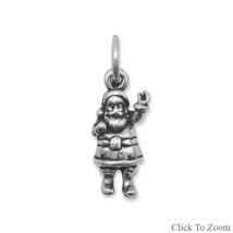 Sterling Silver Santa Claus Charm - $17.98