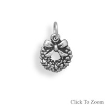 Sterling Silver Christmas Wreath Charm - $16.99