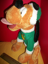 Disney Plush Toy Pluto DanDee Character Dog Dan Dee Mickey Mouse Christmas Santa - £14.85 GBP
