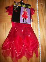 Baby Devil Costume 2-4 Yr Toddler Girl Halloween Red Dress Horns Fashion Holiday - £15.41 GBP