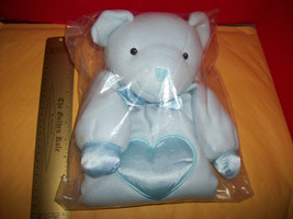 Toy Gift Plush Baby Blue Mary Meyer Teddy Bear Blanket Stuffed Animal Heart New - £18.92 GBP