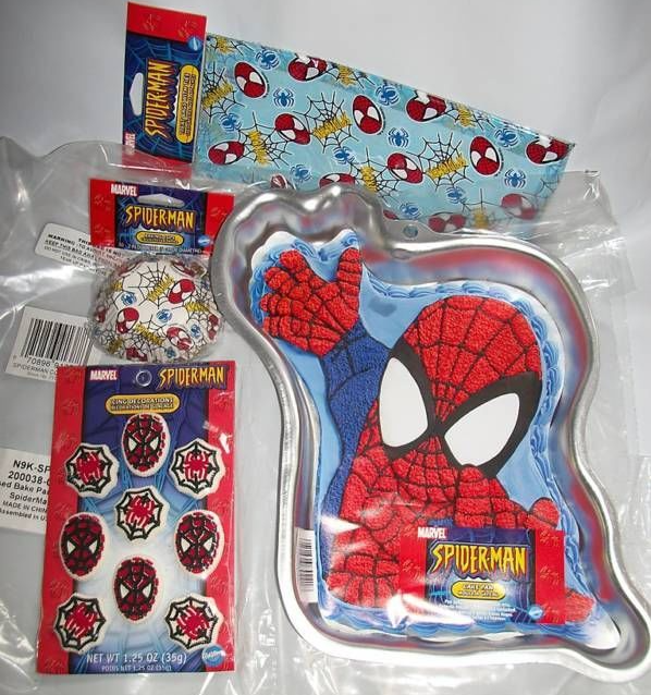 Spiderman Food Craft Spidy Wilton Cake Pan Marvel Treat Bag Party Set Baking Cup - £18.56 GBP