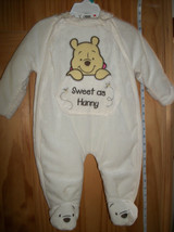 Disney Baby Clothes 3M-6M Winnie Pooh Pram Sleeper Cream Sweet As Honey ... - $33.24