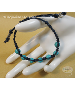 Turquoise and Navy Adjustable Macramé Shambhala bracelet  - $11.49