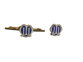 M.U Men’s White And Blue Tie Bar And Lapel Pin ETY - £6.82 GBP