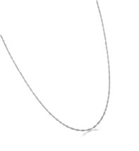 14k Solid White Gold Singapore Chain Necklace - - $168.45
