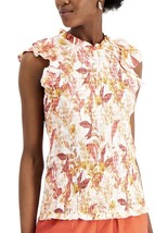 Inc International Concepts Plus Size Printed Smocked Slee Kauai Blooms 1X - £22.38 GBP
