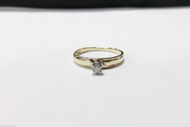 10K Yellow Gold .10ct Diamond Engagement Ring Sz9.75 Tradition Cathedral Promise - £79.91 GBP