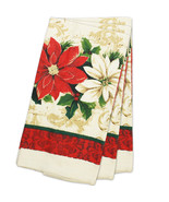 Poinsettias Holly Berry Holiday Antique 3 Piece Kitchen Towel Set - £27.97 GBP