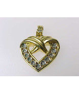 HEART PENDANT with Diamonds - Vintage - £47.45 GBP