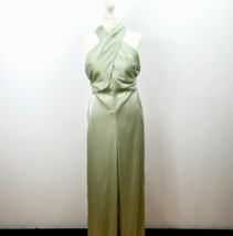 In The Style - NEW - Satin Cross Front Jumpsuit - Sage Green - UK 12 - $22.29