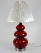 Cranberry Ceramic Table/Desk Lamp w/Dimmer Switch &amp; Optional Shade #2840761 - £46.85 GBP+