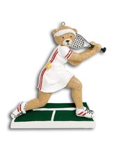 Tennis Player Ornament Christmas Girl Bear Gift Personalize Free Present Xmas - £7.78 GBP