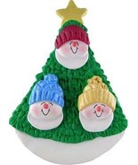 SNOWMAN FAMILY OF THREE IN TREE CHRISTMAS ORNAMENT GIFT PRESENT PERSONAL... - £9.88 GBP