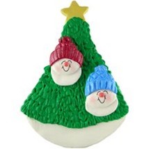 Snowman Couple 2 Kids  In Tree Christmas Ornament Gift Present Personalize Free - £9.95 GBP