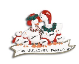 Geese Family Of 6 Six Christmas Ornament Cute Gift Present Personalized Free - £10.24 GBP