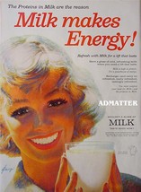 1958 Milk makes Energy Ad American Dairy Art Got Georgi - $5.99