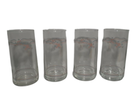 4 English Breakfast Corelle Tumblers Glasses, Clear 5 3/4&quot; tall x 2 1/2&quot;... - £10.60 GBP