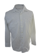 Men Embroidered White Dress Shirt long sleeve sz 16-34 slim fit 23 pit to pit - £14.78 GBP