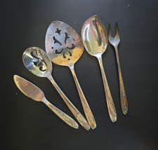 Vtg Wm Rogers Intl LADY FAIR 5 Piece Hostess Relish Serving Set Silver p... - $22.65
