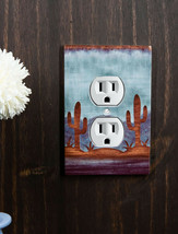 Pack of 2 Southwestern Desert Cactus Double Receptacle Wall Electrical P... - £20.77 GBP