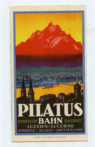 Pilatus Chemin De Fer Bahn Railroad Brochure Lucerne Switzerland 1930&#39;s - $27.72