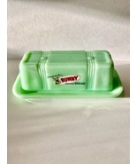 Jadeite Butter Dish With Bunny Bread Design - $13.86