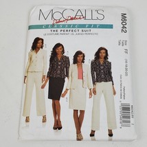 Vintage McCall&#39;s Classic Fit M6042 Sewing Pattern Misses Jacket Pants 16-22 - £8.99 GBP