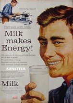 Rare 1950&#39;s Milk makes Energy Machinist Ad Dorn Art - £7.89 GBP