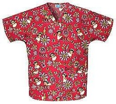 Cherokee Scrub H.Q. Women&#39;s Scrubs V-Neck Top Dora the Explorer (PB97) - $24.99