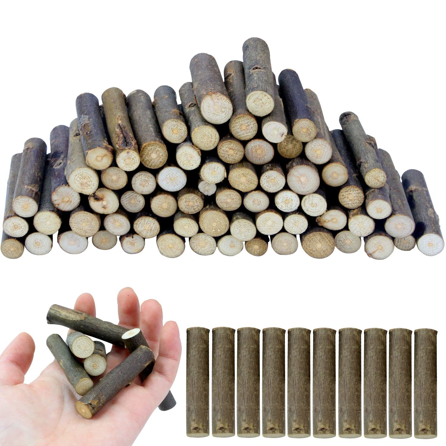 Primary image for 100 Pcs Craft Sticks, 2 Inch Natural Birch Twigs Sticks, Mini Wood Log For Diy C