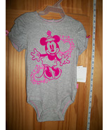 Disney Baby Clothes 12M Minnie Mouse Infant Creeper Bodysuit Gray Girl B... - £11.34 GBP