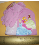 Disney Princess Girl Clothes Set Princess Tiana Pompom Cap Gloves Winter... - $12.97 CAD