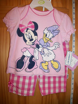 Disney Mickey Baby Clothes 3M-6M Minnie Mouse Short Set Daisy Duck Shirt... - £11.41 GBP