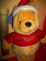 Disney Pooh Fashion Backpack Bag Winnie Christmas Santa Plush Toy Back Pack Tote - £22.35 GBP