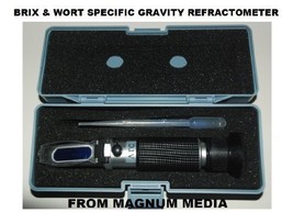 Beer Wort and Wine Refractometer, Dual Scale - Specific Gravity and Brix... - $18.60