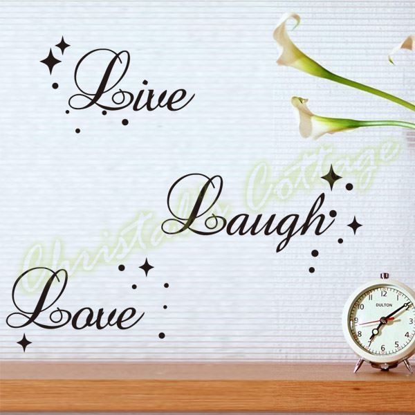 Live Laugh Love cita arte pared burbuja estrella calcomanía decoración etiqueta - £1.66 GBP