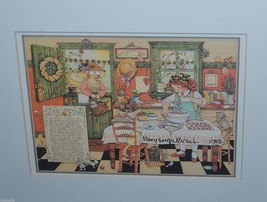 &#39;84 Mary Engelbreit Print &quot;Recipe for Happiness&quot; Signed Dated &#39;88 Framed 10&quot;x8&quot; - £59.52 GBP