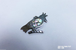925 Sterling Silver Woodpecker Bird Pendant Charm Abalone Inlay Live Fre... - $19.99
