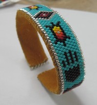 Native American Turquoise Beaded Bracelet Turtle God Eye Bear Paw Fire NR!! - £55.07 GBP