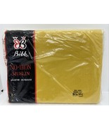 BIBB No-Iron Muslin GOLD/YELLOW Double Flat Sheet 81”x104” Vintage Sealed - $19.73