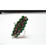 Native American Sterling Silver Green Turquoise Ring Sz 8 Vintage Petit ... - $82.27 CAD