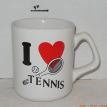 Tennis Coffee Mug Cup Ceramic &quot;i Love Tennis&quot; - £11.26 GBP