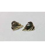 14k Yellow Gold Leaf Leaves Post Earrings 3/4&quot; Solid 1.4g Elegant Diamon... - $1,332.57 MXN