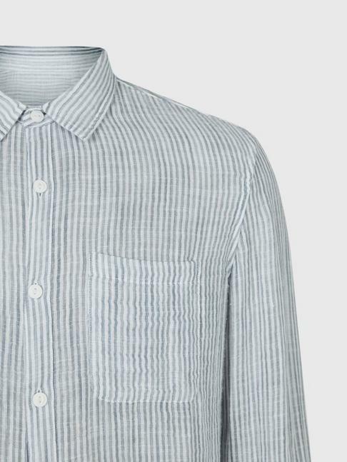 John Varvatos Men's NEIL LS REVERSIBLE SPORT SHIRT in Blue Graphite -Small Item image 3