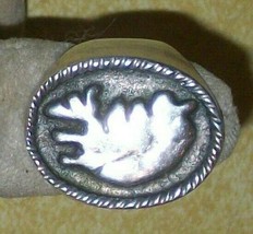 Old Coin Silver 828 Signet Ring Jewelry Iceland Jon Dalmannsson Jd Folk Art VTG2 - £267.75 GBP