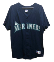 Seattle Mariners MLB Vintage 90s Scripted Russell Athletic Navy Blue Jersey L - $35.77