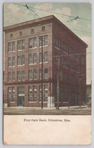 Postcard First State Bank Columbus Mississippi ca.1910 - £34.28 GBP